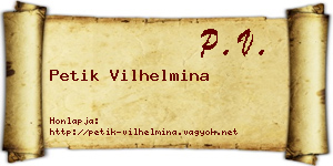 Petik Vilhelmina névjegykártya